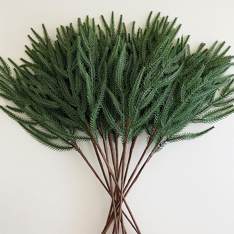 

5Pcs Norfolk Pine Branches Faux Cedar Stems For Diy Crafts, Garland, Wreath & Home Decor зелений