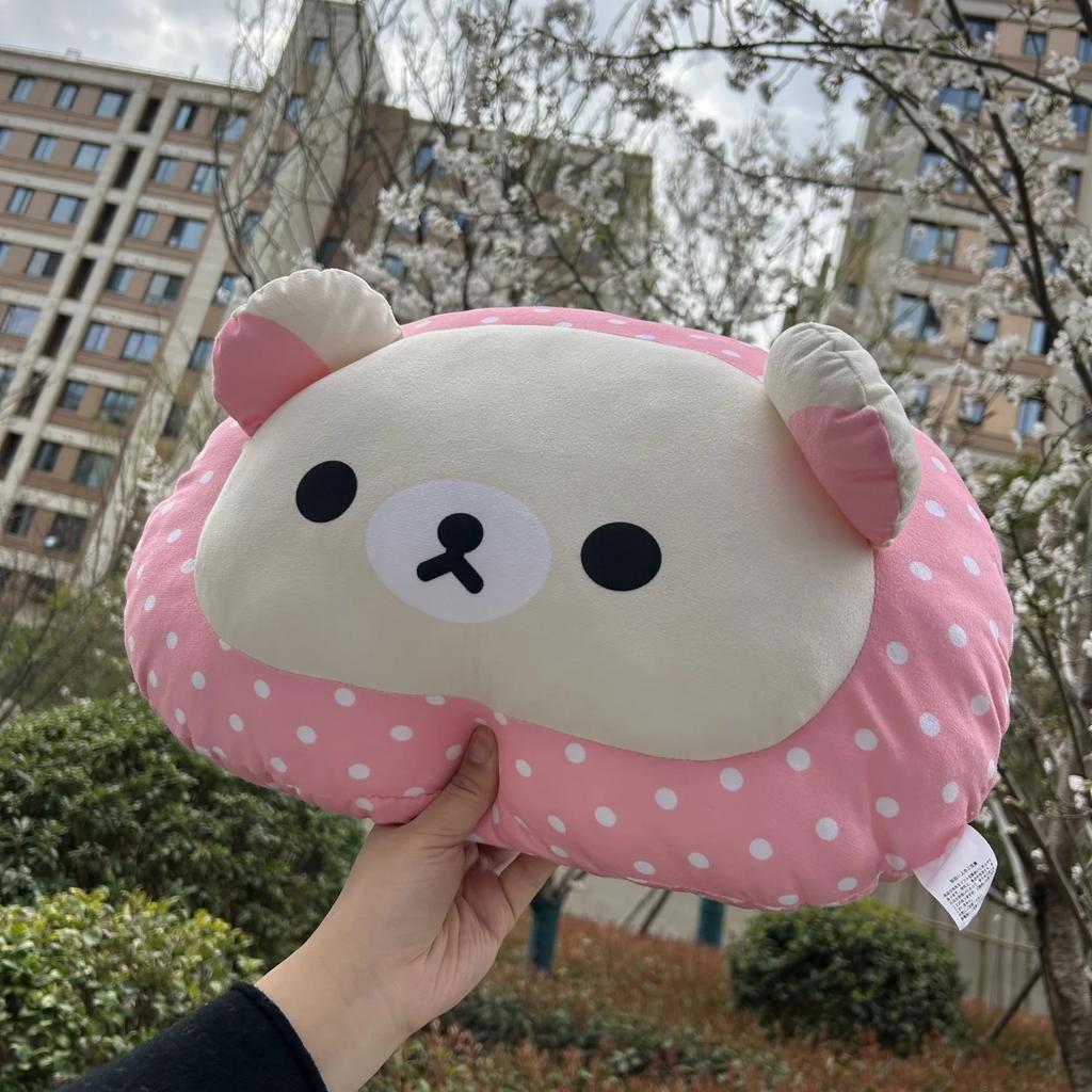 Rilakkuma Plush Toy Stuffed Brown Bear Pillow Cartoon Back Cushion Cuddly Plushies Children's Room Decoration Gifts Girl Peluche
