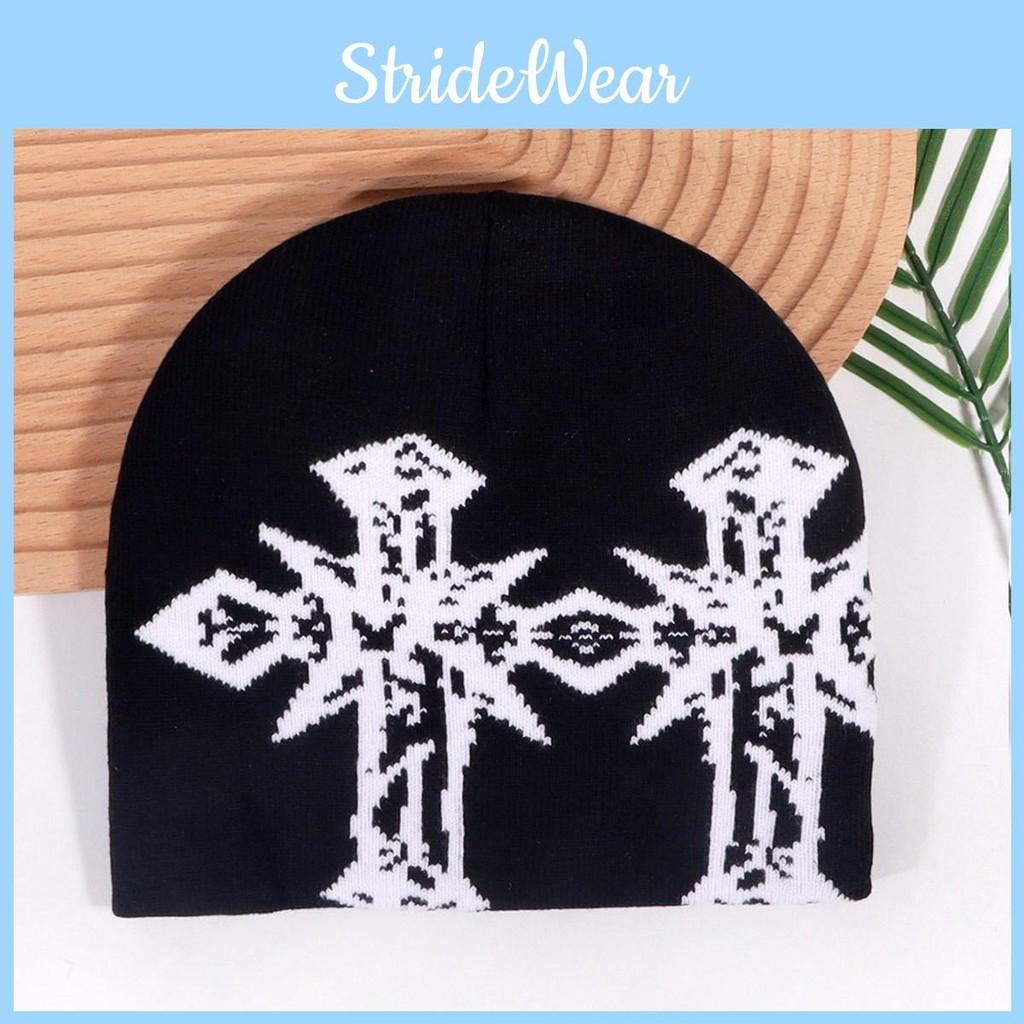 Cross Double Pattern Knitted Cap With Breathable Warm Hat Unisex Gift Fashion