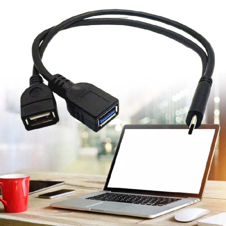 Multipurpose Type C To USB 3.0 OTG Converters Cable 30CM Fast Speed Data Sync PVC Texture for Smartphones Computers