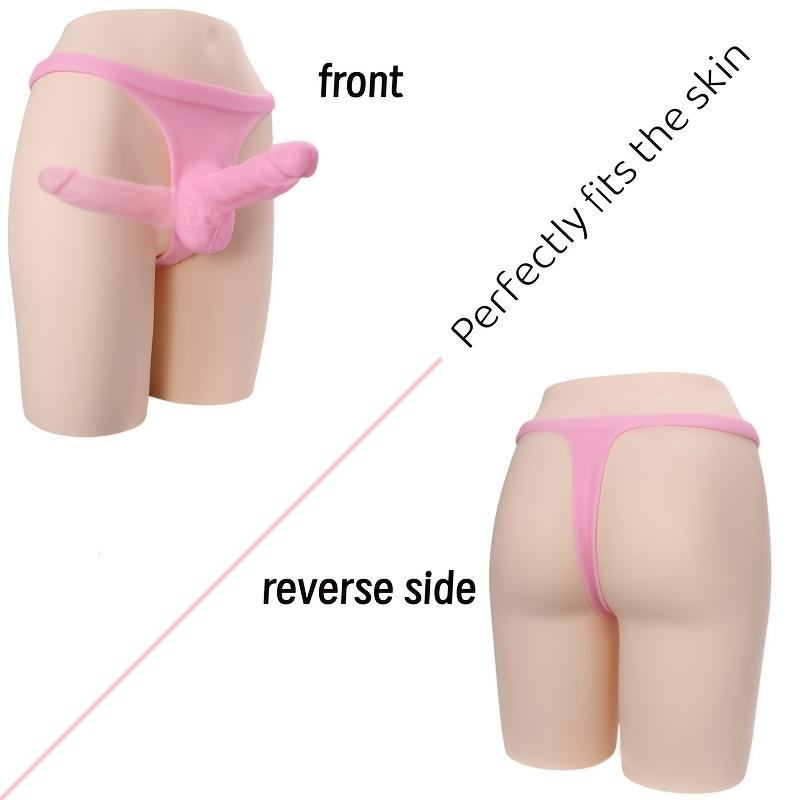Wearable Realistic Dildo Pants Soft Silicone Strap On with Double Ended Dildo Skin Feel G Spot Stimulator Stretchy Harness for Couples