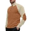 Spring and Autumn Men's Outdoor Raglan Sleeve Casual Stand Collar Loose Corduroy Long Sleeve Sweatshirt