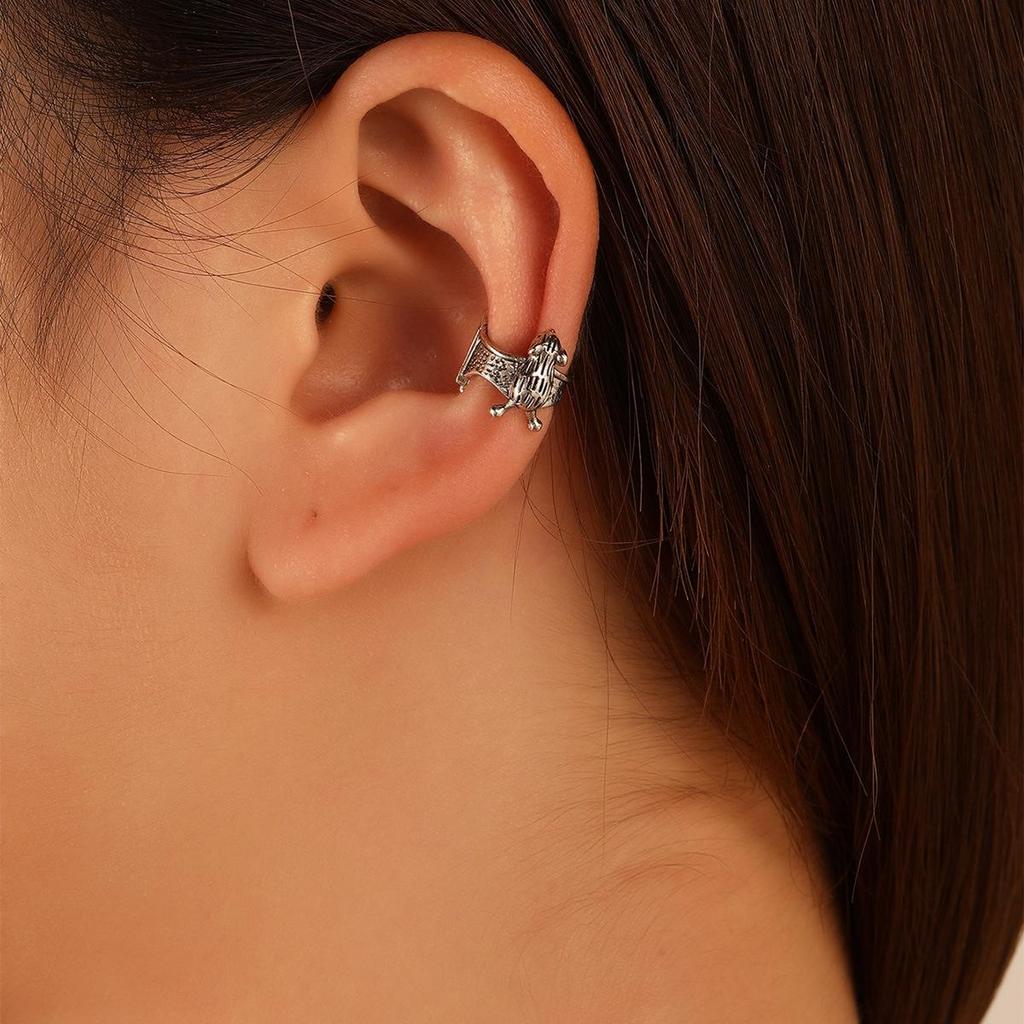 Retro Gothic Skull & Spider Ear Bone Clip - No Piercing Needed