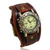 LP53 Newest Design Hot Selling Punk Style Fashion Bracelet Vintage Bracelet Watch for Men Brown Black Leather Straps Watchbands