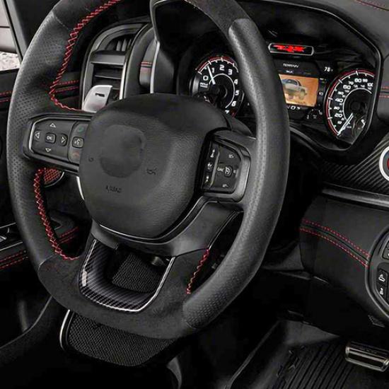 Under Steering Wheel Cover Trim Panel For Dodge Ram 1500 TRX + Carbon Fiber