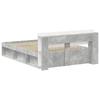 Bed Frame with Storage Space Concrete Grey 140 x 200 cm Engineered Wood