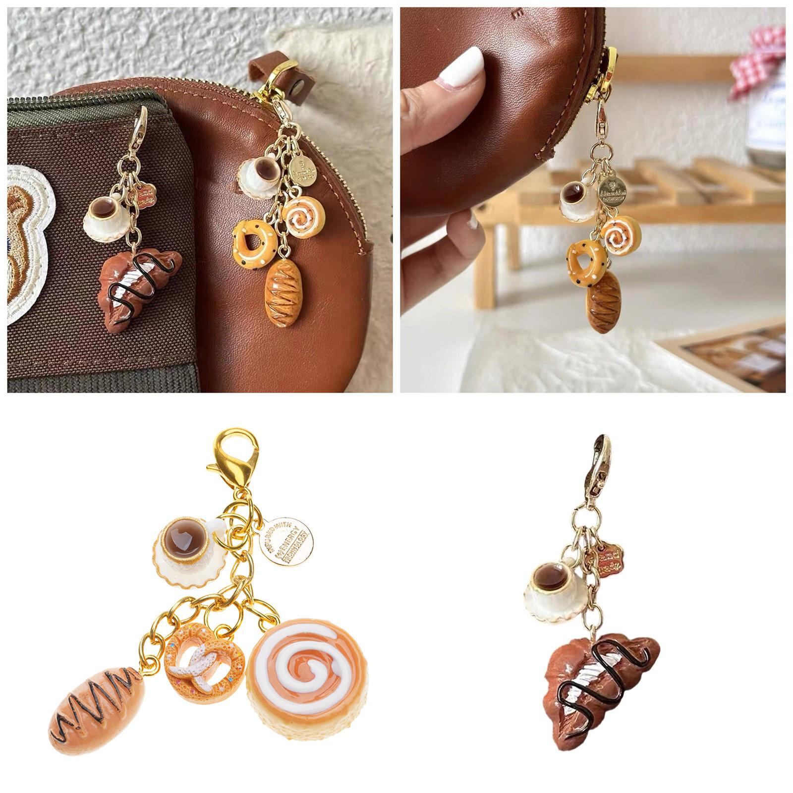 

Stylish Original Bread Buckle Keychain Unique Creative Designs Sturdy Alloy Resin Materials for Backpack Decoration T2