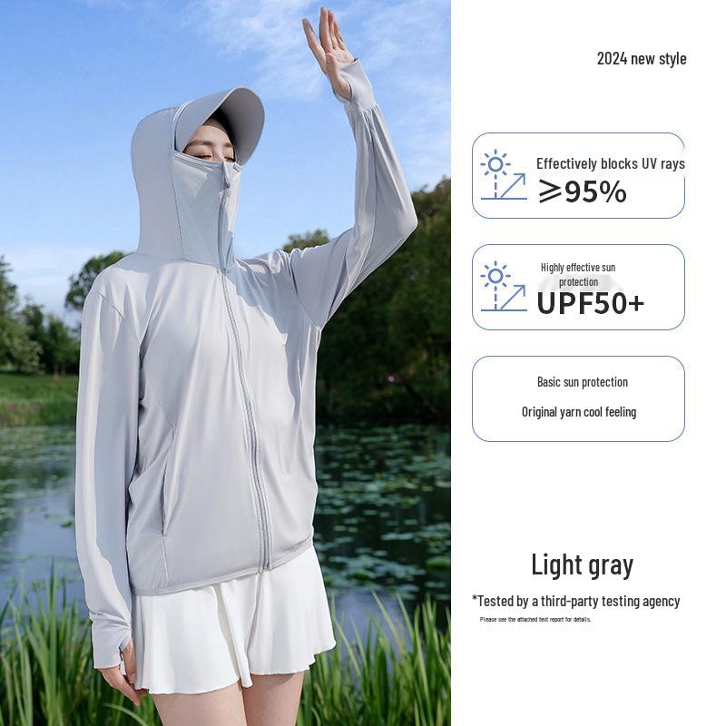 Unisex Ice Silk Sun Protection Jacket: Hooded, UV-Resistant, Ideal for Cycling, Fishing, and Outdoor Sports in Summer