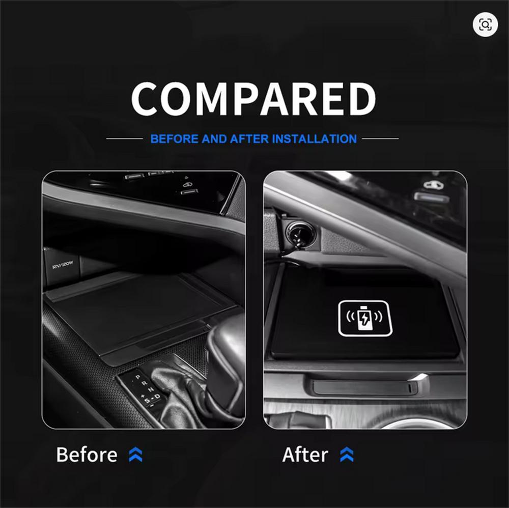 Car Qi Wireless Fast Charger Charging Pad PVC For Toyota Camry 2018-2022