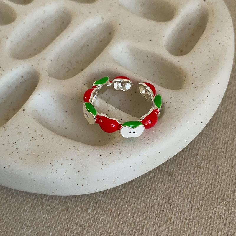 

Игривое и милое, капающее масло, открытое кольцо в виде яблока, женское нишевое дизайнерское чувство, уникальная индивидуальность, изысканное и универсальное кольцо.