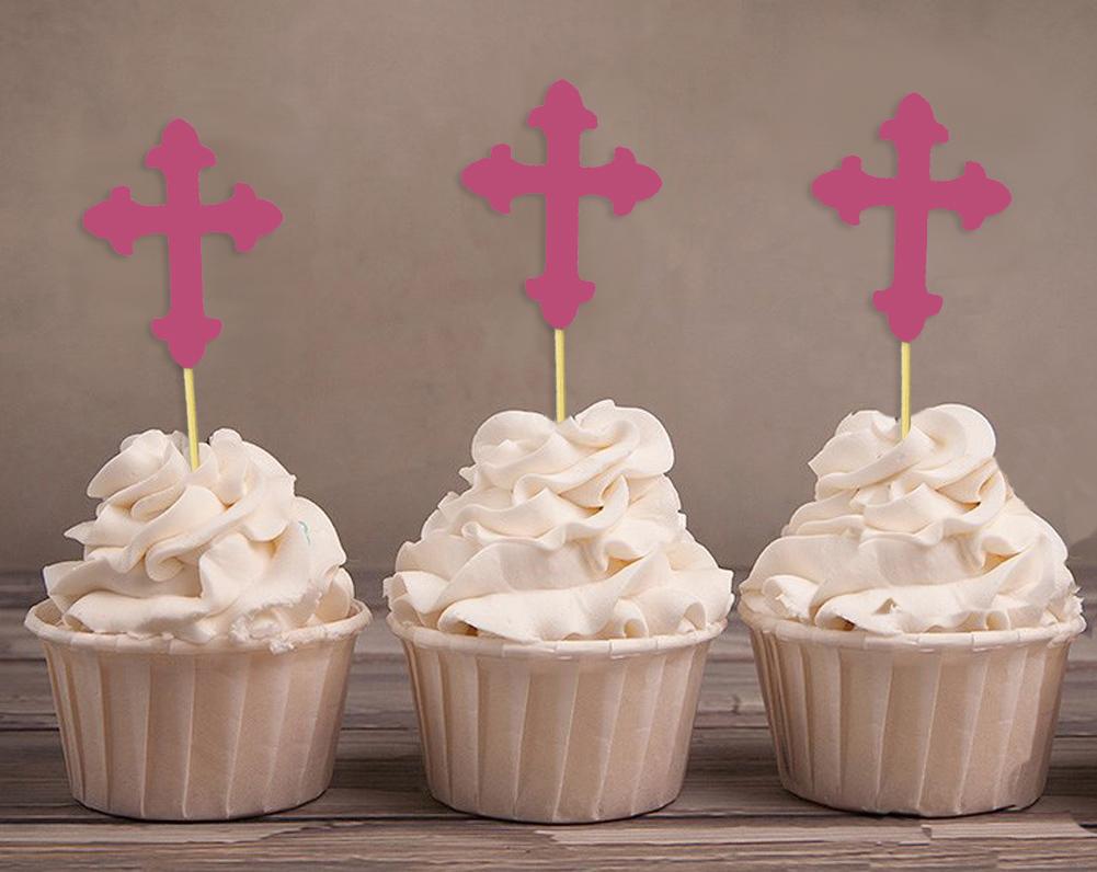 Darling Souvenir| Christening Baptism Cupcake Toppers| Dessert Decorations - Pack Of