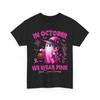 In October We Wear Pink Ghost Witch Breast Cancer Awareness Shirt