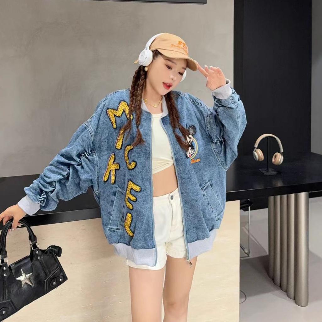 European trendy brand Mickey Sigongge baseball jacket women's spring loose design versatile jacket top