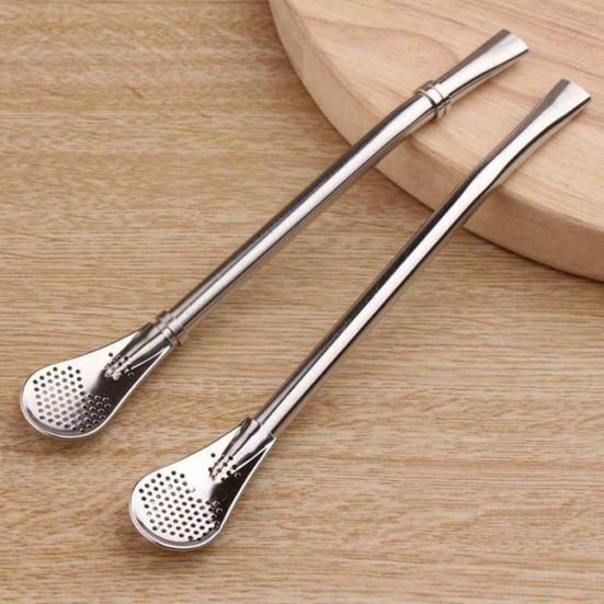 Reusable Stainless Steel Drinking Straw Coffee Yerba Mate Tea Filter Bar Tools