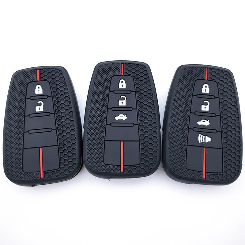 AOJ1 Silicone Remote Car Key Case Cover for Toyota CHR Camry Corolla RAV4 Highlander C-HR Prius Land Cruiser Prado Shell Accessories