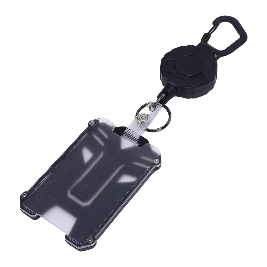 2 Pack Retractable Keychain Carabiner Badge Holder Steel Cord Anti Loss ID Card Holder Badge Reel
