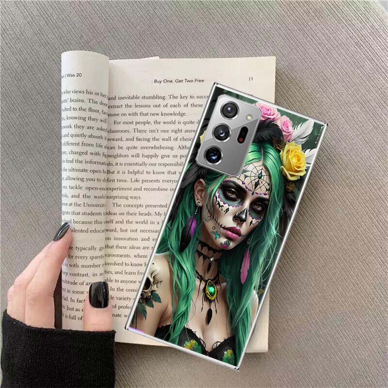 

Dreamcatcher Sugarskull Phone Case For Samsung S24 S23 FE S22 S25 Ultra S21 Plus Galaxy S20 FE S25 Edge Cover Capa Soft TPU Fund Samsung S25 Plus
