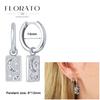 Evil Eye 925 Silver Ear Needle Exquisite Shell Zircon Retro Geometric Pendant Earrings for Women Fashion Party Jewelry