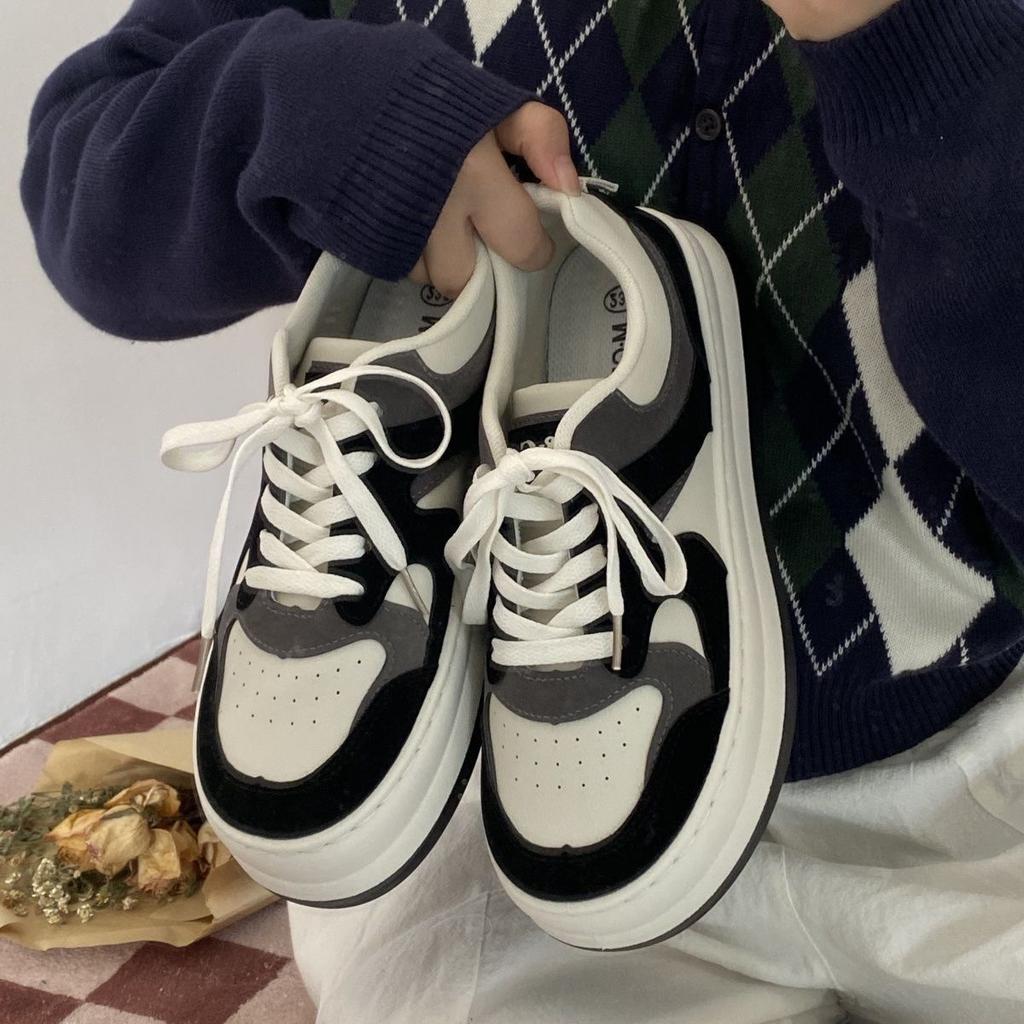 Xiaoxiangfeng Thick-soled Little White Canvas Board Shoes Spring and Autumn Ins Tide 22 Years Summer New Casual Sports Shoes