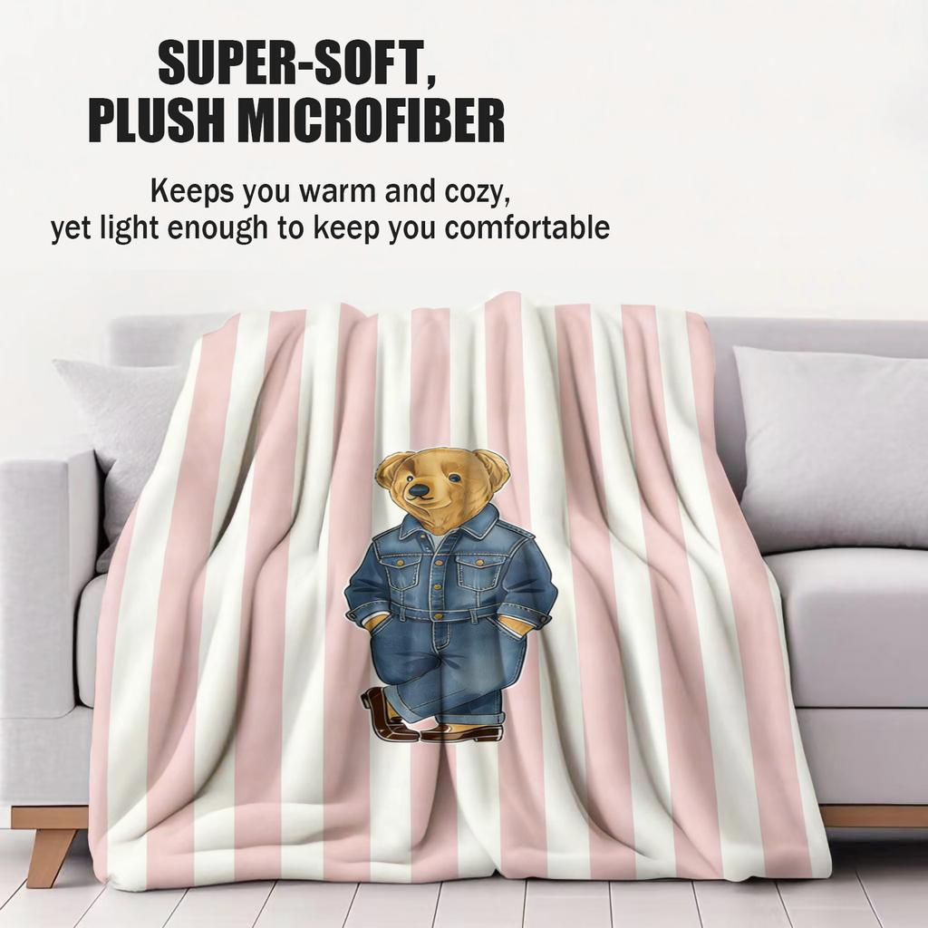 Various Styles Teddy Bear Small Cover Blanket Bed Sheet Soft Comfortable Warm All Season For Bedroom Sofa Dorm Car Camping Nap