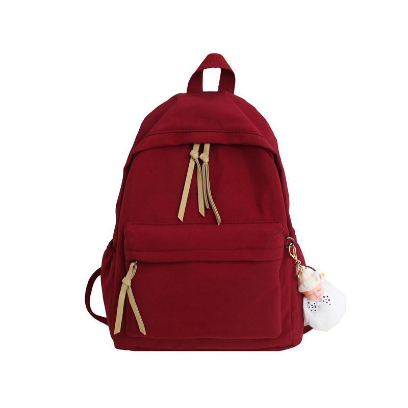 

Autumn and Winter New Korean Style Student Outdoor Backpack Simple Fashion Solid Color Unisex Backpack красный