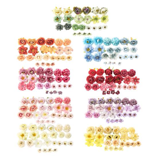 1 Set Artificial Flowers Graduation Decorations Flower Kit DIY Assorted Cap Stickers Glitter Number