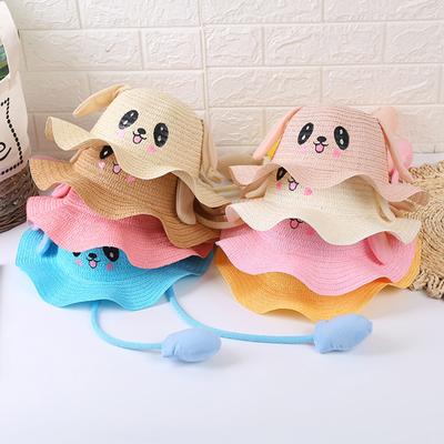 Folulus Summer Baby  Bag Sunhat With Moving Ears Children Rabbit Straw Hats Caps