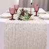 Gefalteter Tischläufer Knitterstoff Gaze Tischdecke für Hochzeitsfeier Dekoration Rustikaler Eleganter Akzent für Esstisch für Zuhause Restaurant Außenveranstaltungen