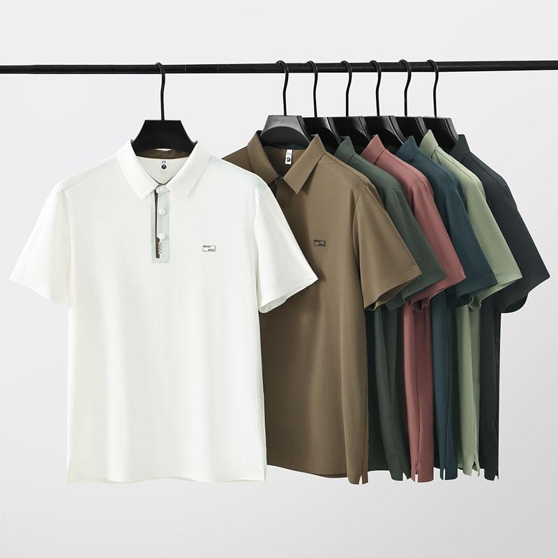 Short-sleeved POLO shirt, men's pure cotton breathable T-shirt, business casual lapel top