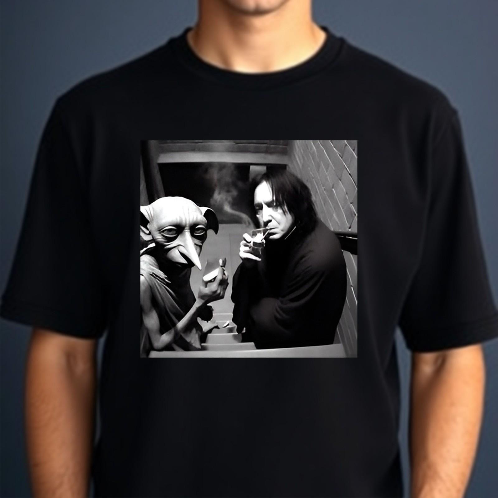 Magic School T-shirt Wizard Gobblin And Snape Retro Potter Gift Top Men s Tee S