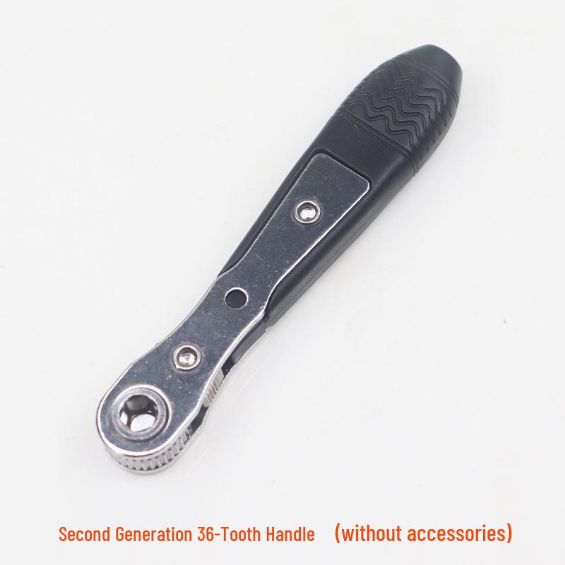 Compact 36-Tooth Ratchet Screwdriver for Tight Spaces with L-Shaped Bent Wrench