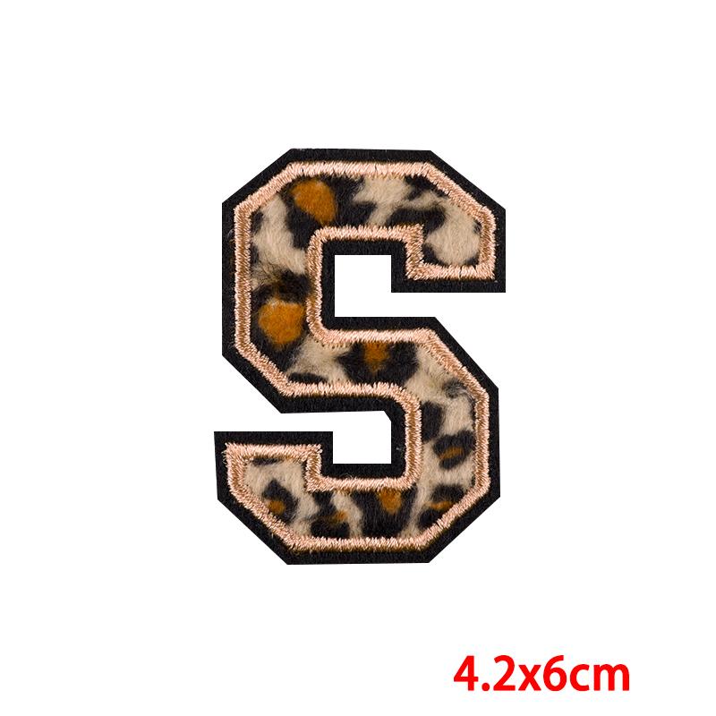 Leopard Print Letters Patch Iron On Patches For Clothing DIY Brand Name Patches On Clothes Fusible Patch For Clothes Stickers