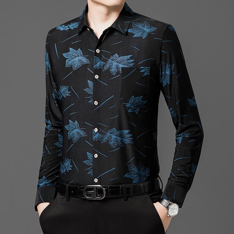 Autumn Men s Shirt Long Sleeve Loose Fit M