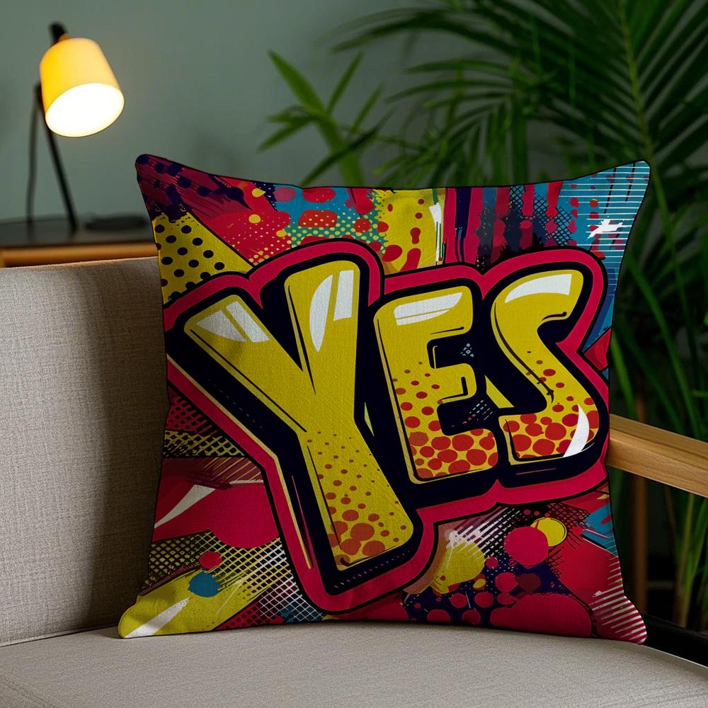 Welcome Omg Cushion Cover Plush Fabric Soft Double-Sided Printed Invisible Zipper Sofa Pillow Case Home Decor