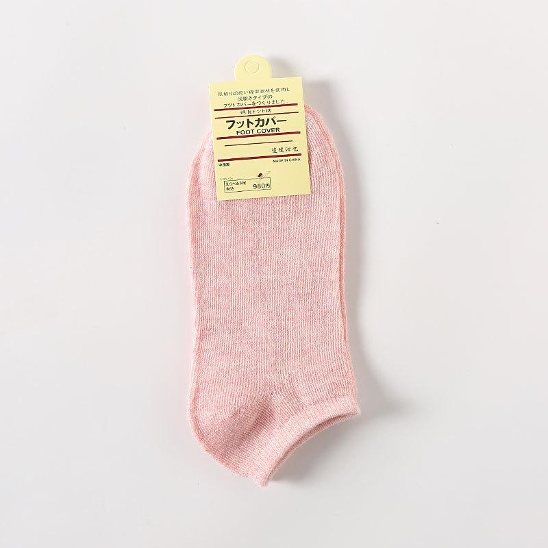 Women's Spring and Summer New Solid Color Candy Cotton Boat Socks