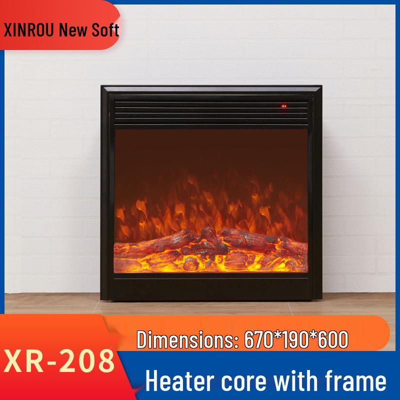 Decorative Flame Electric Fireplace Heater: Built-In Home Simulation