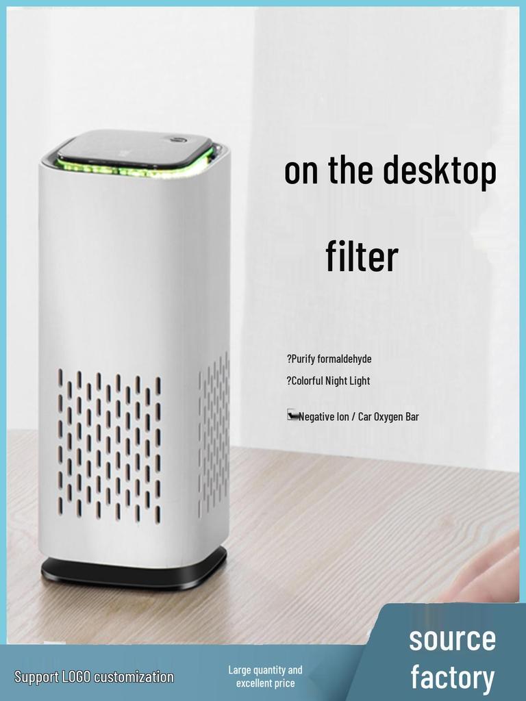 Silent Negative Ion Car & Office Air Purifier - Eliminates Odors & Smoke