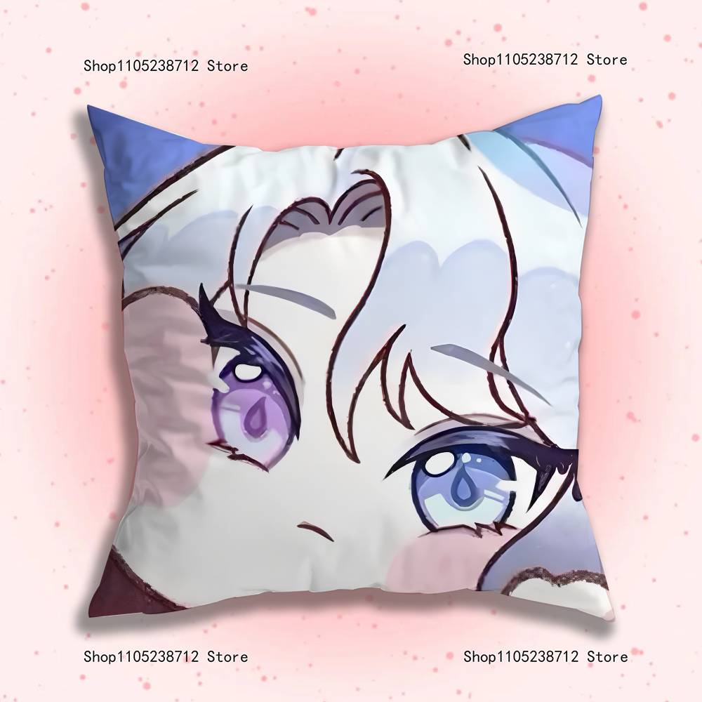 Cute Game T-Trickcal Anime Pillow Case Anti-Dustmite Pillowcase Invisible Zipper Silky Short Plush Sofa Cushion Cover