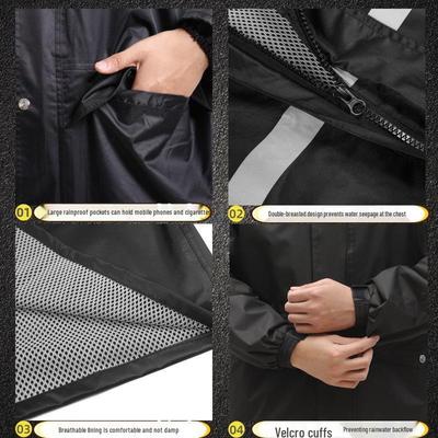 Protective Reflective Motorcycle Rain Suit - Ideal for Construction, Cycling & Riding