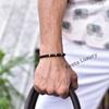 Genuine Red tiger's eye and matte onyx beaded bracelet Stretchable beaded bracelet for men Two gemstones jewelry for him gift for him