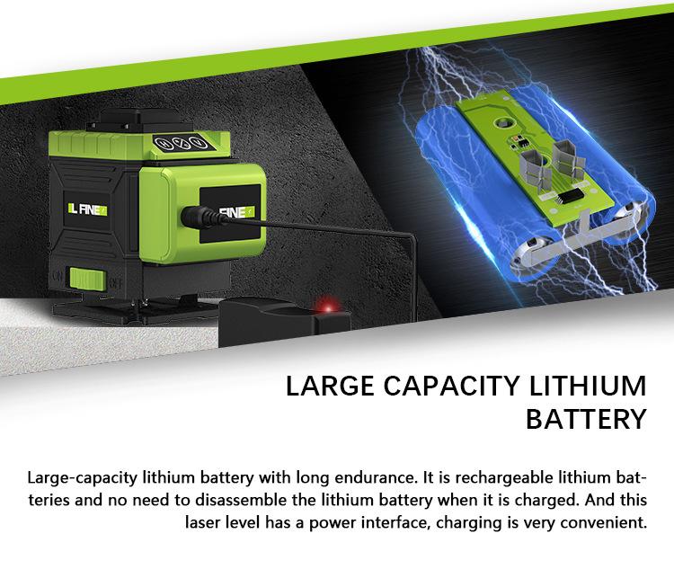 LFINE4D 16-Line 3D12-Line Green Light Laser Level Projector