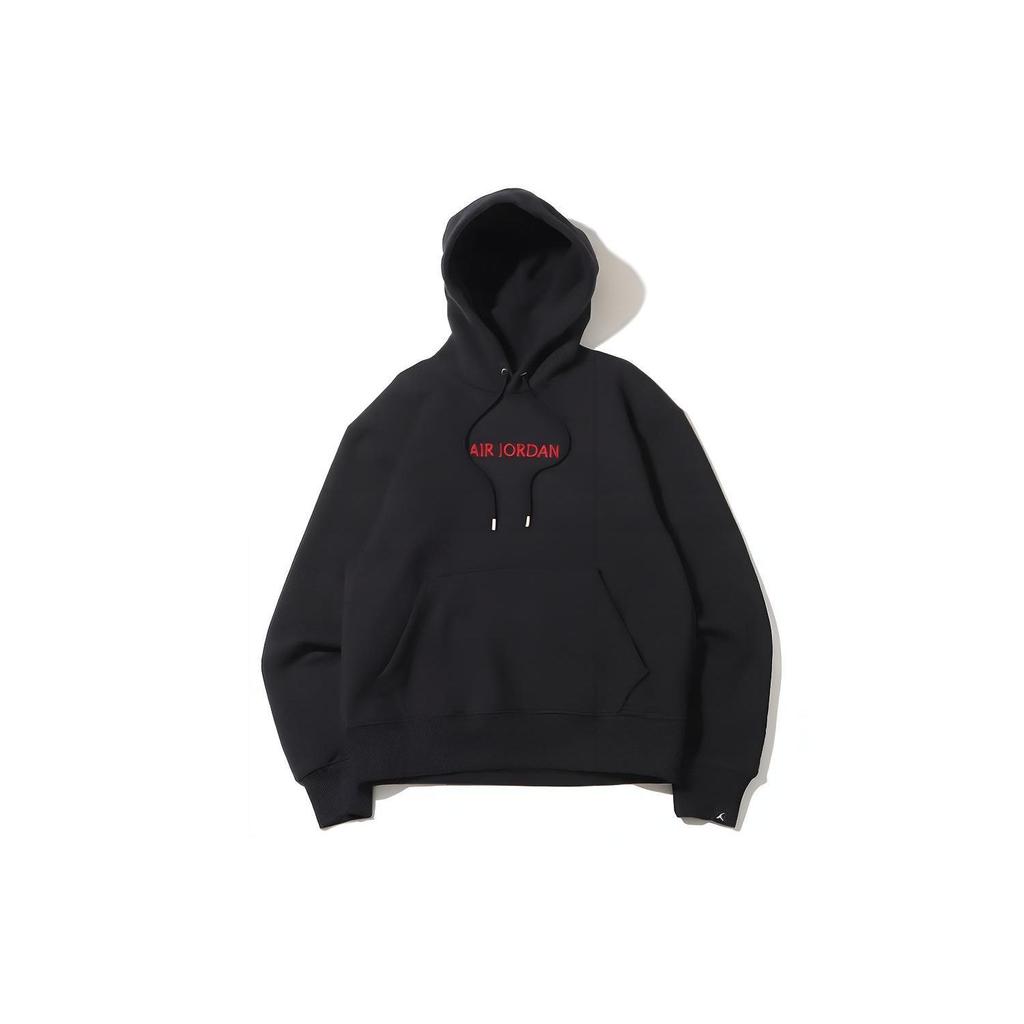 Jordan Letter Pattern Solid Color Hoodie With Drawstring Men Tops Black DO6095-010