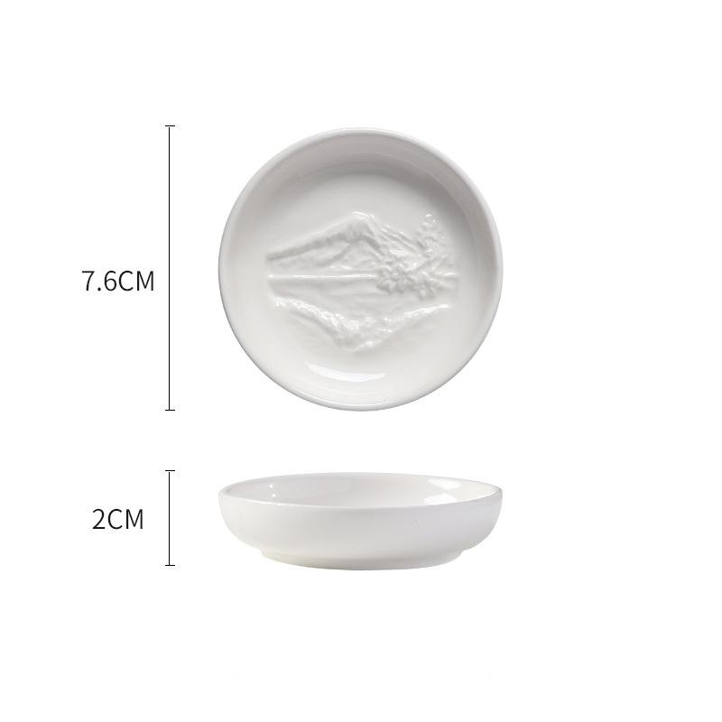 Creative Sauce Bowl Sakura Plate Engrave Barbecue Soy Sauce Dish Ceramic Seasoning Plate Kitchen Sugar Bowl Japanese Tableware белый