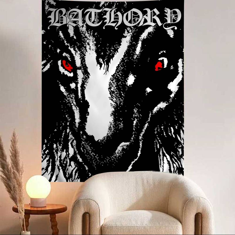 Bathory Quorthon Retro Heavy Metal Music Band Singer Printed Large Wall Tapestry Wall Hanging Decoration Household Decor Blanket