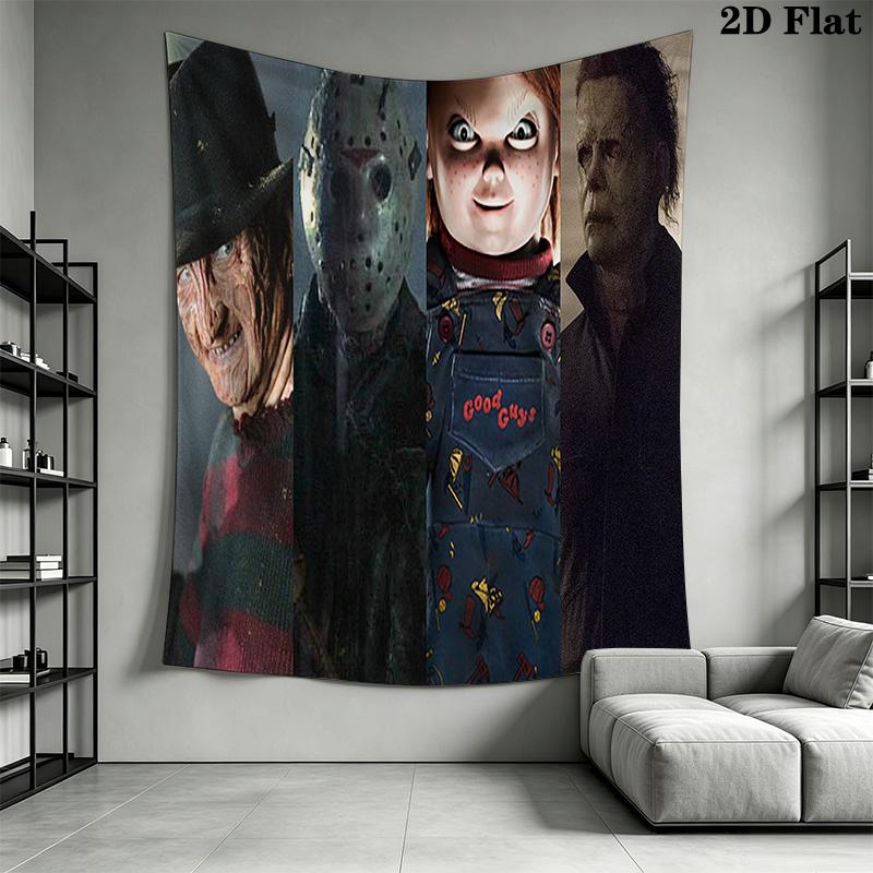 Horror Icons Tapestry Tapestry Wallmounted Background Cloth Homestay Soft Decoration Tapestry Home Decor Background Wall Hanging Cloth