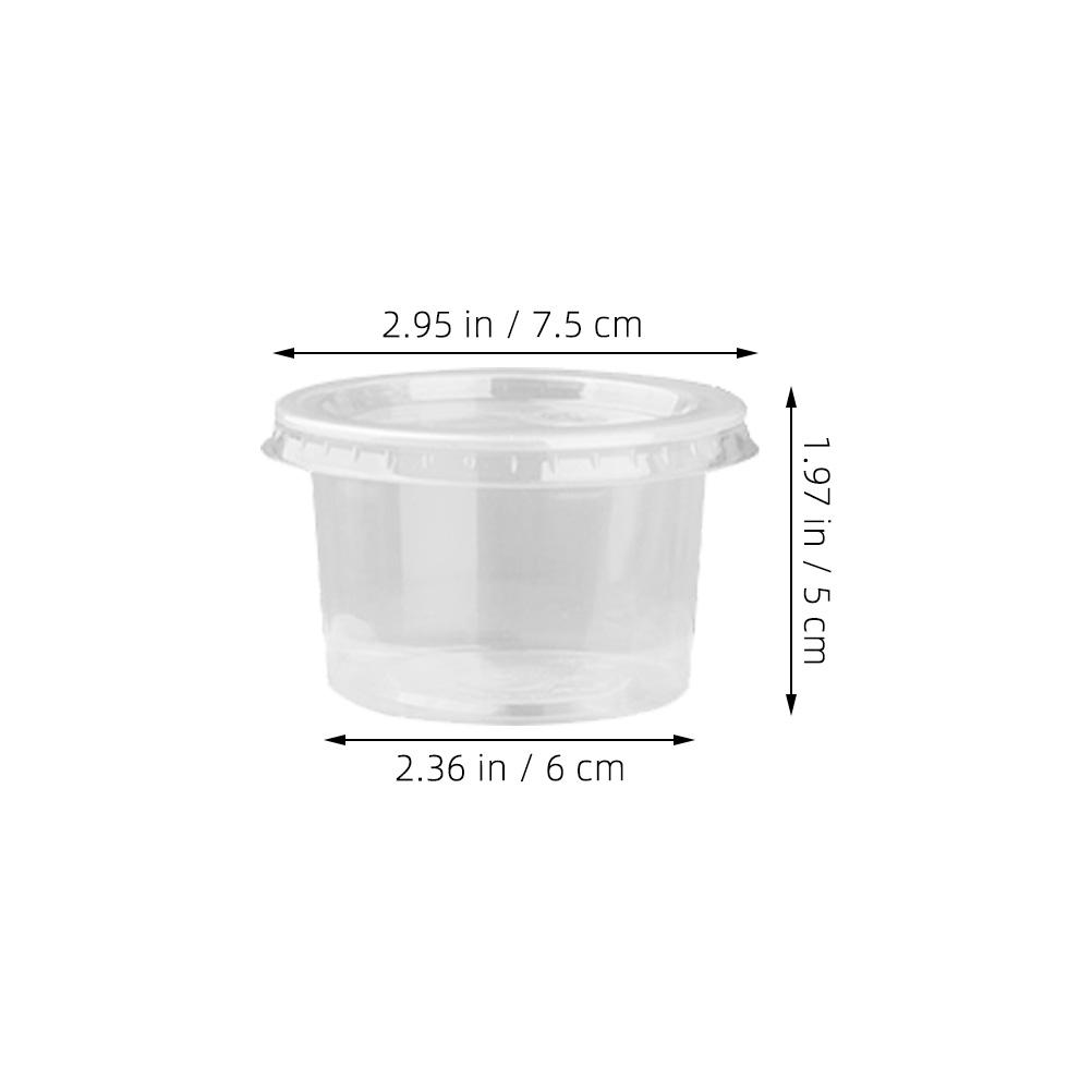 100PCS 140ml Disposable Plastic Container Clear Portion Cups Bowls with Lids for Mousses Sauce Jelly Yogurt shop Ice cream cups