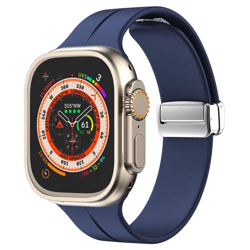 Magnetic Strap For Apple watch ultra band 49mm 45 mm Silicone Bracelet iWatch Series 7 8 se 6 5 3 44mm 45mm 40mm 41mm 42mm 38mm