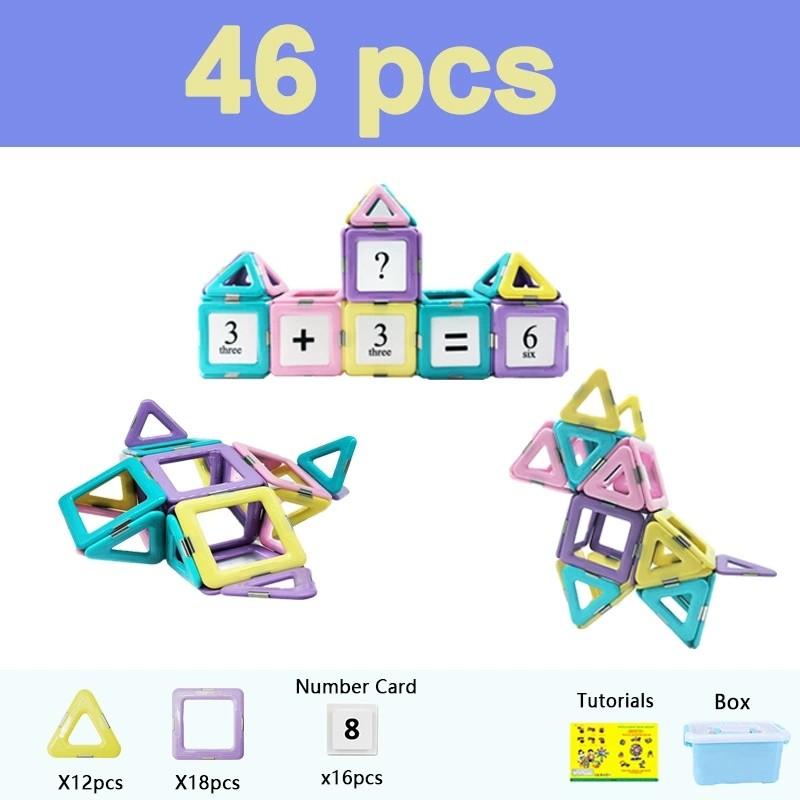 

Магнитные плитки, игрушки для мальчиков и девочек, модернизированные блоки замка Макарон, строительные наборы для малышей, развивающие игрушки для детей в возрасте от 3 до 6 лет, подарки 46PCS Magnetic Tiles