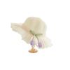 with Same Style Crossbody Bag Tulip Straw Sun Hat Korean Style Lace Brim Beach Cap  Baby