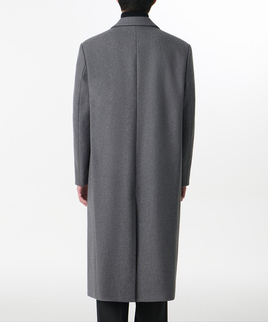 Musinsa Standard Fortex Felt Daddy Shoulder Single Long Coat [Medium Grey]